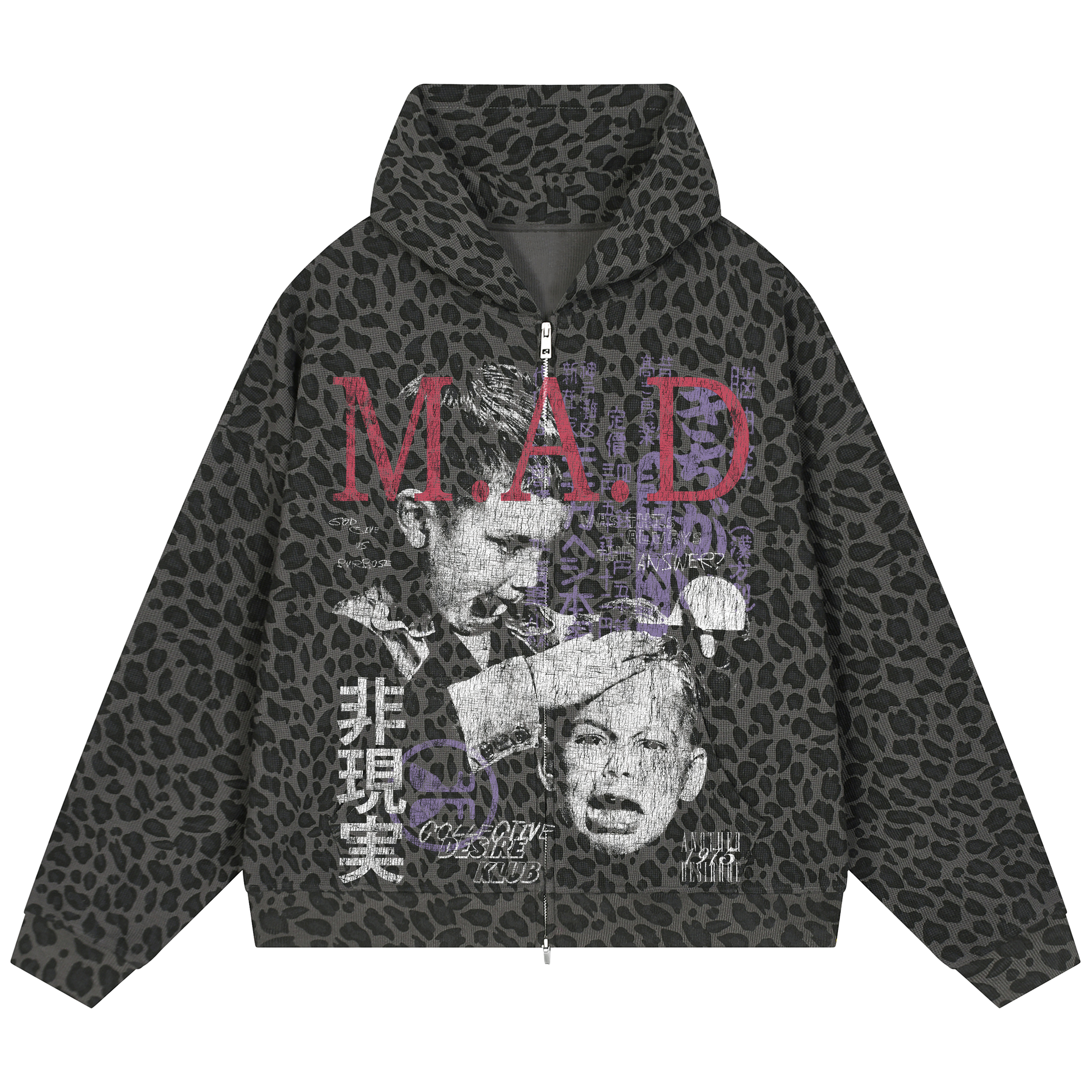 Mutually Assured Waffle Zip Up - Leopard