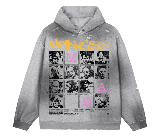 Split Persona Faded Distress Hoodie