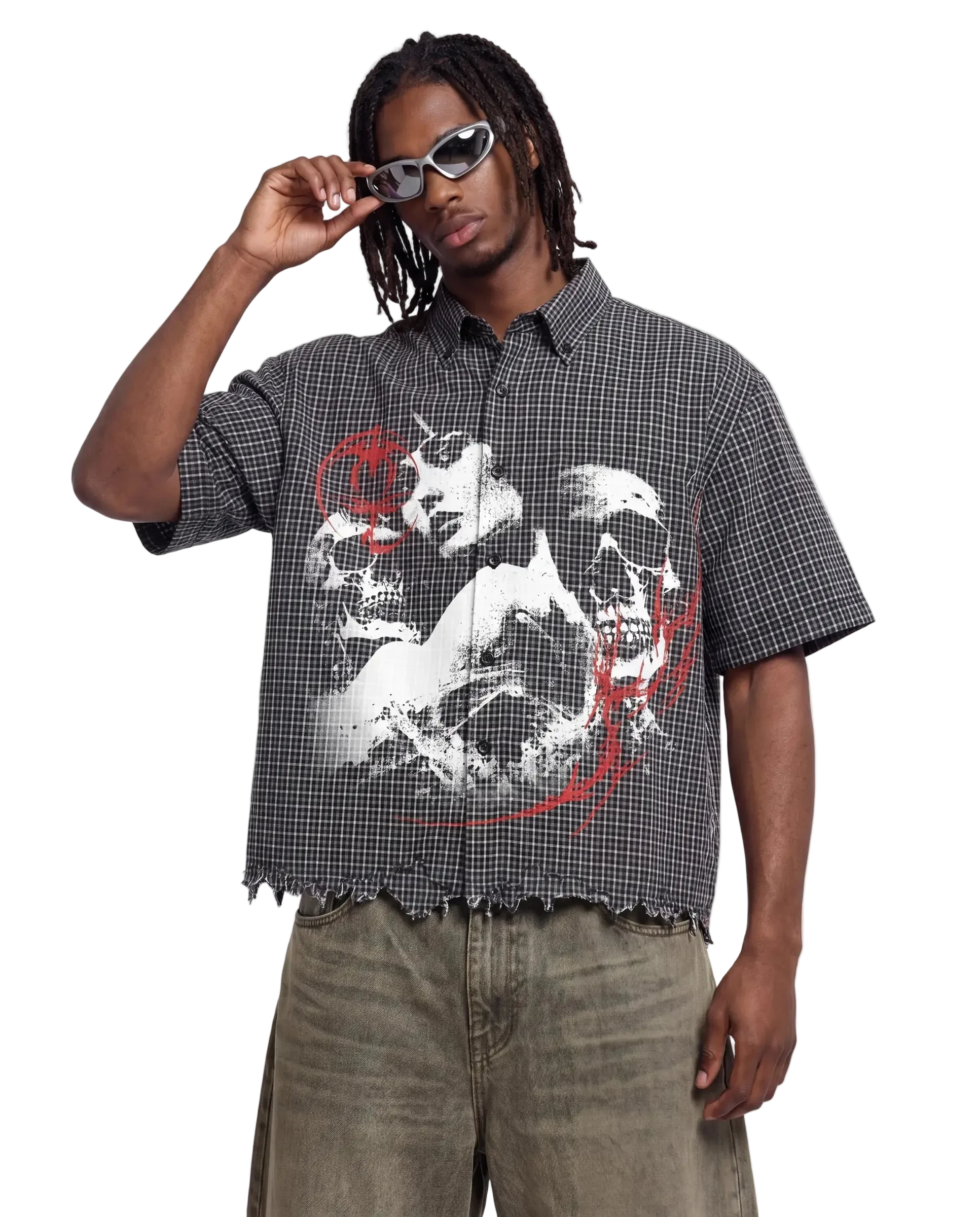 Lost Life Distress Button Up