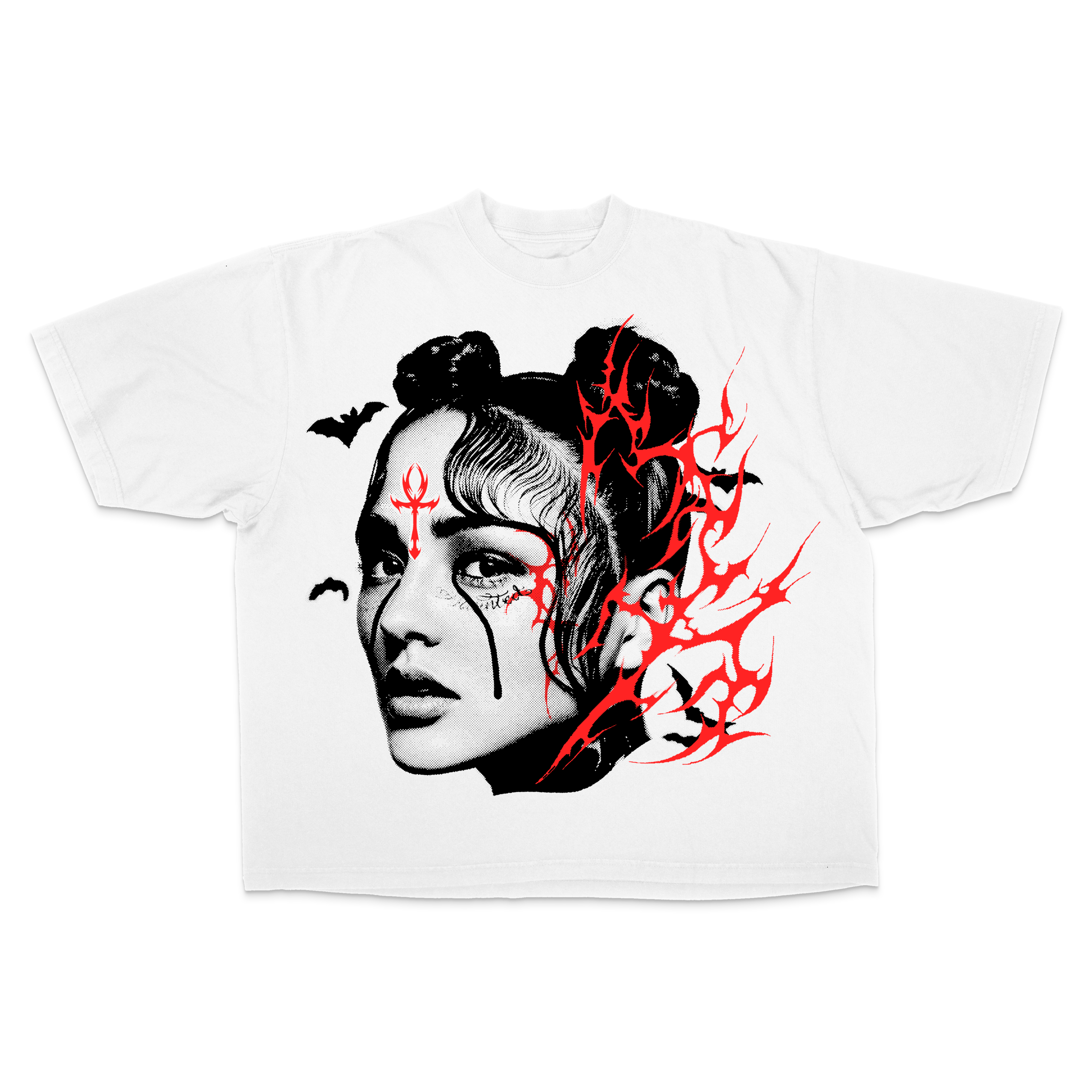 Spiritual Red Drop Shoulder Tee