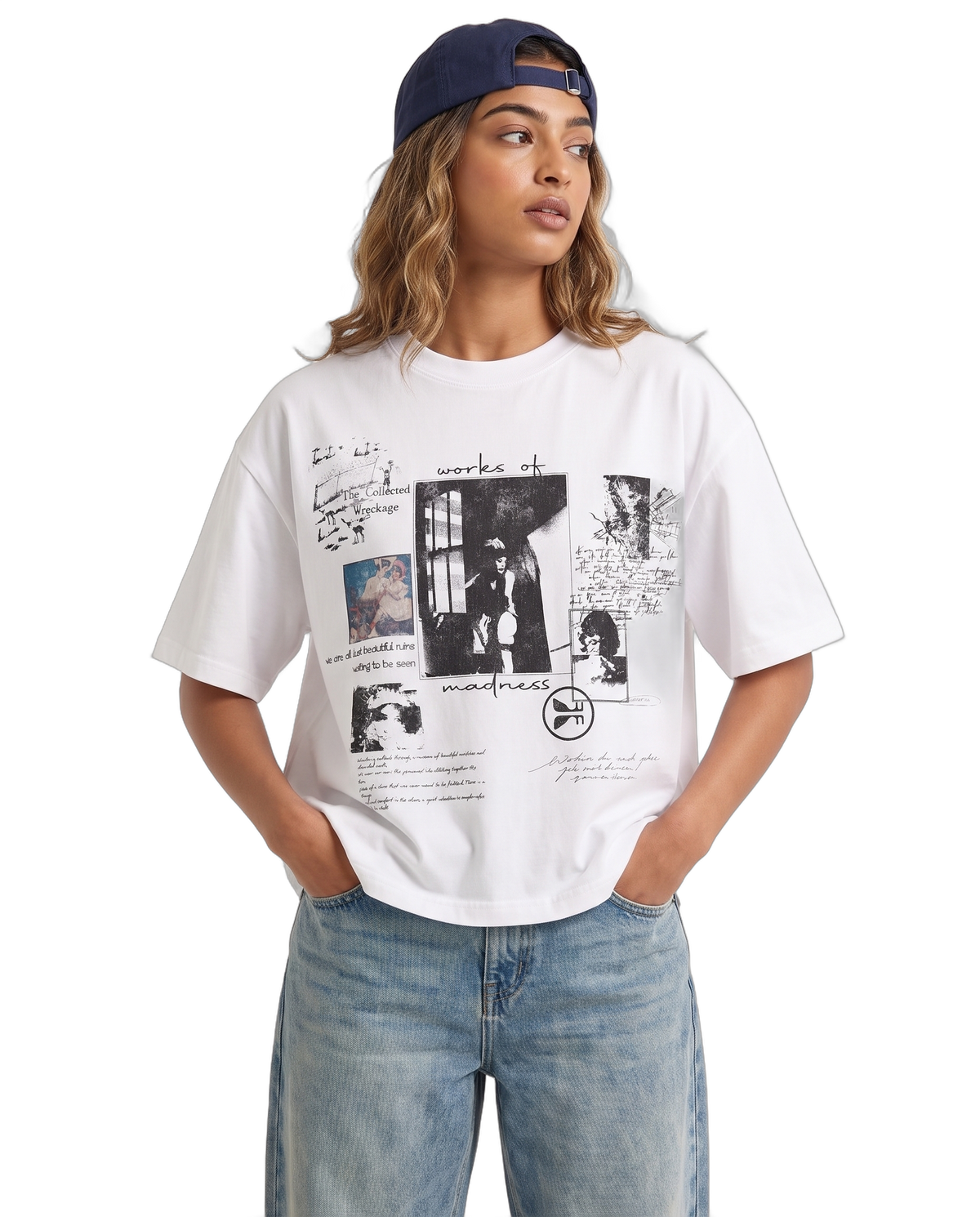 Ruin Drop Tee on body - White