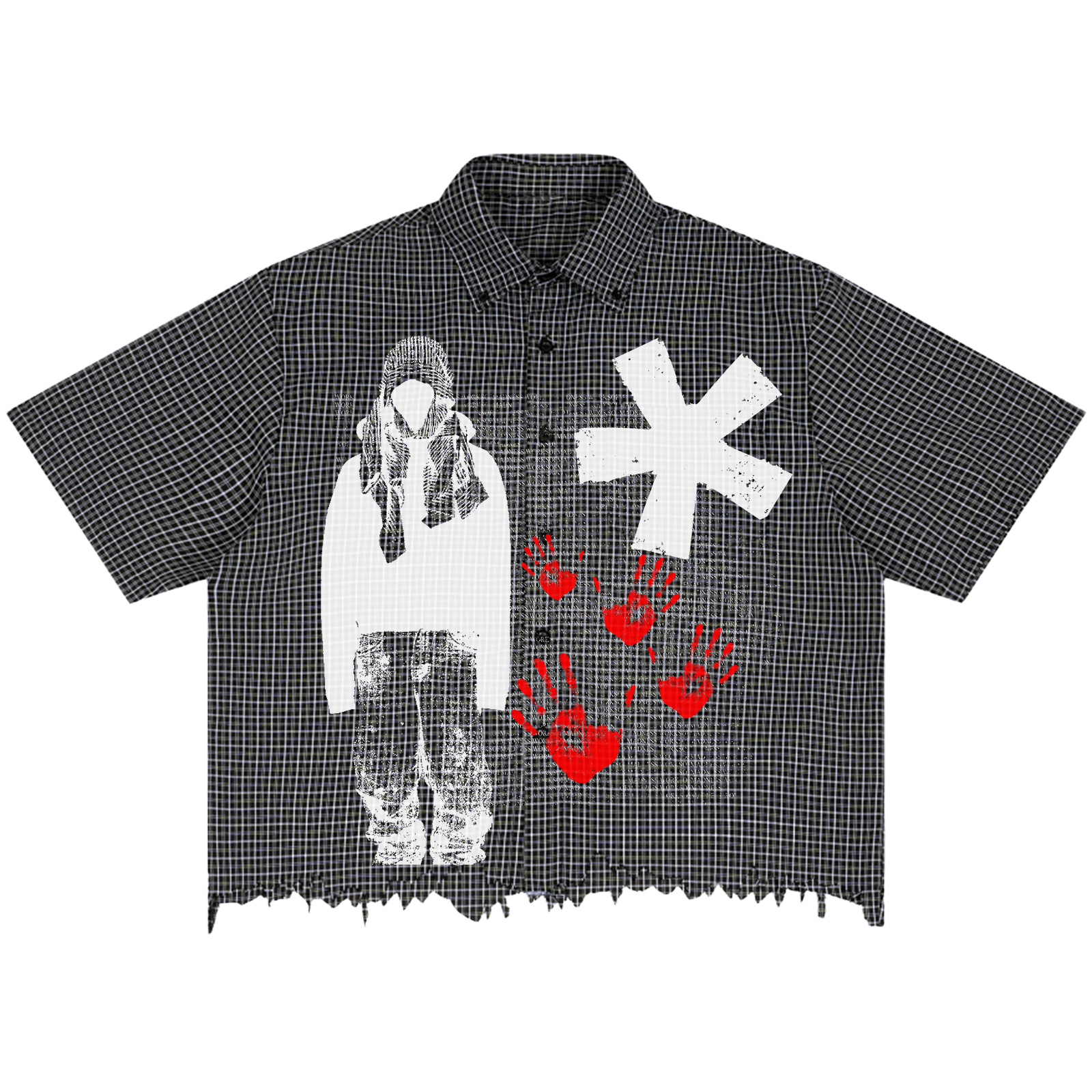 War Distress Button Up