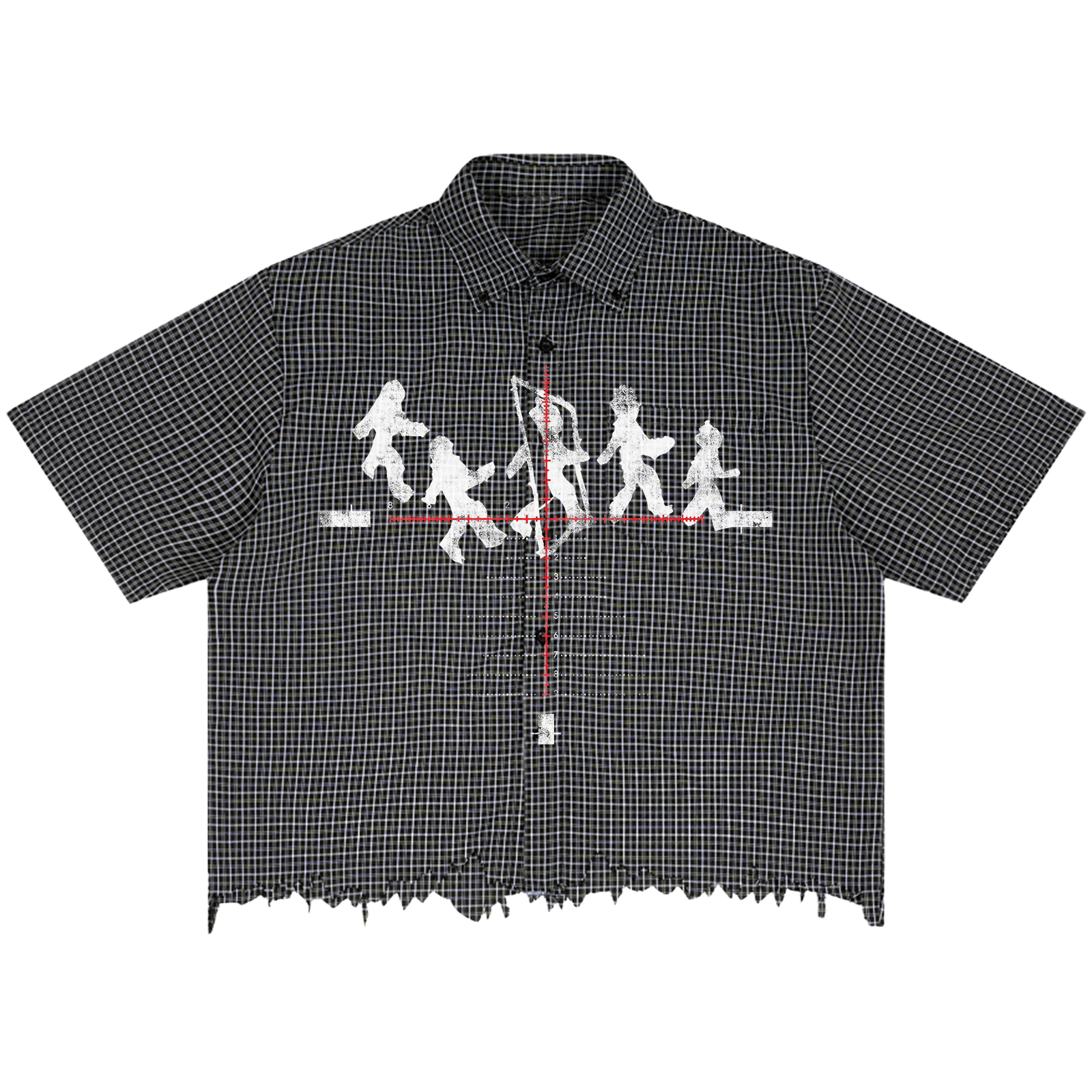 Crosshair Distress Button Up