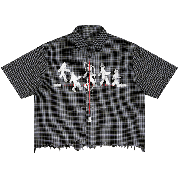 Crosshair Distress Button Up