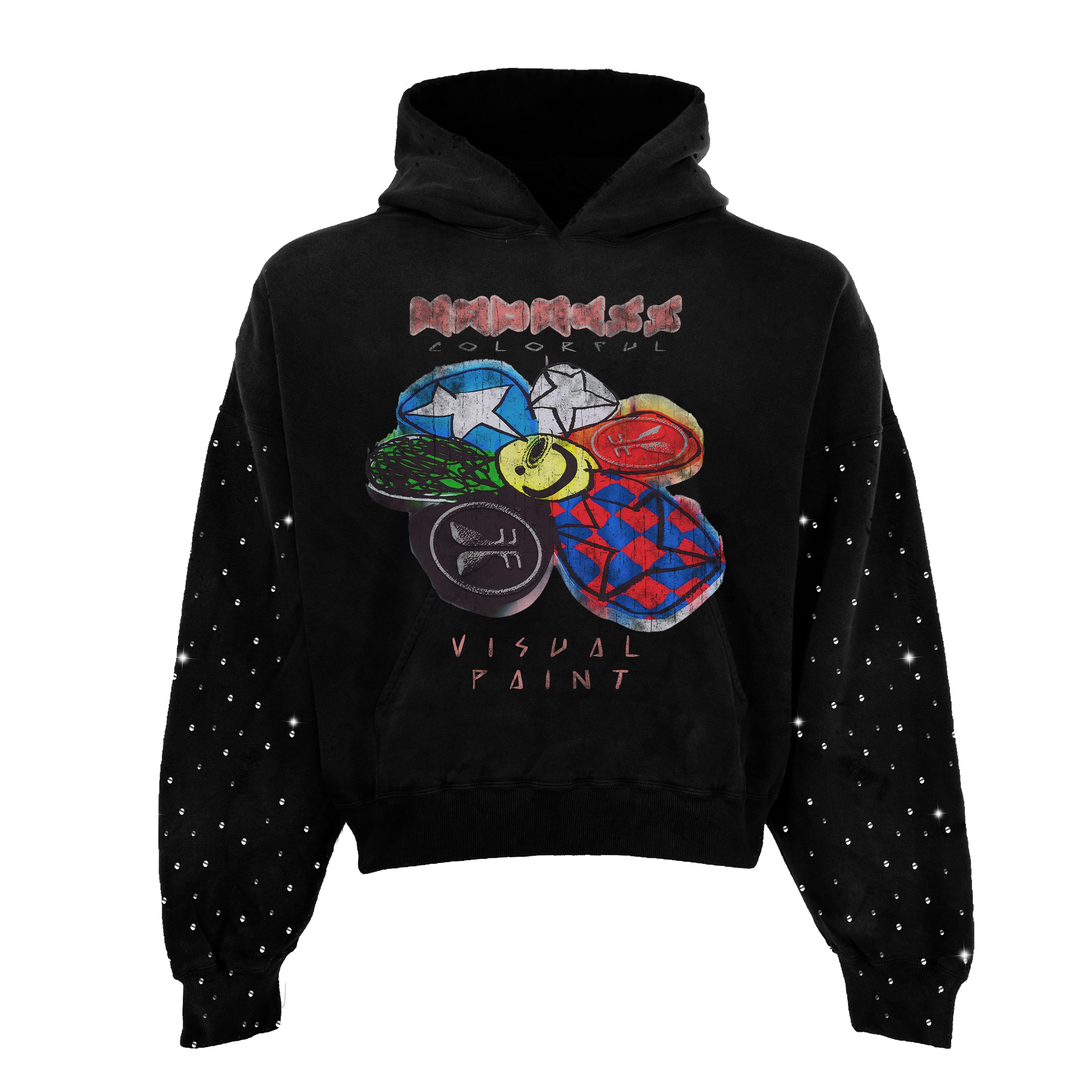 Visual Paint Rhinestone Hoodie