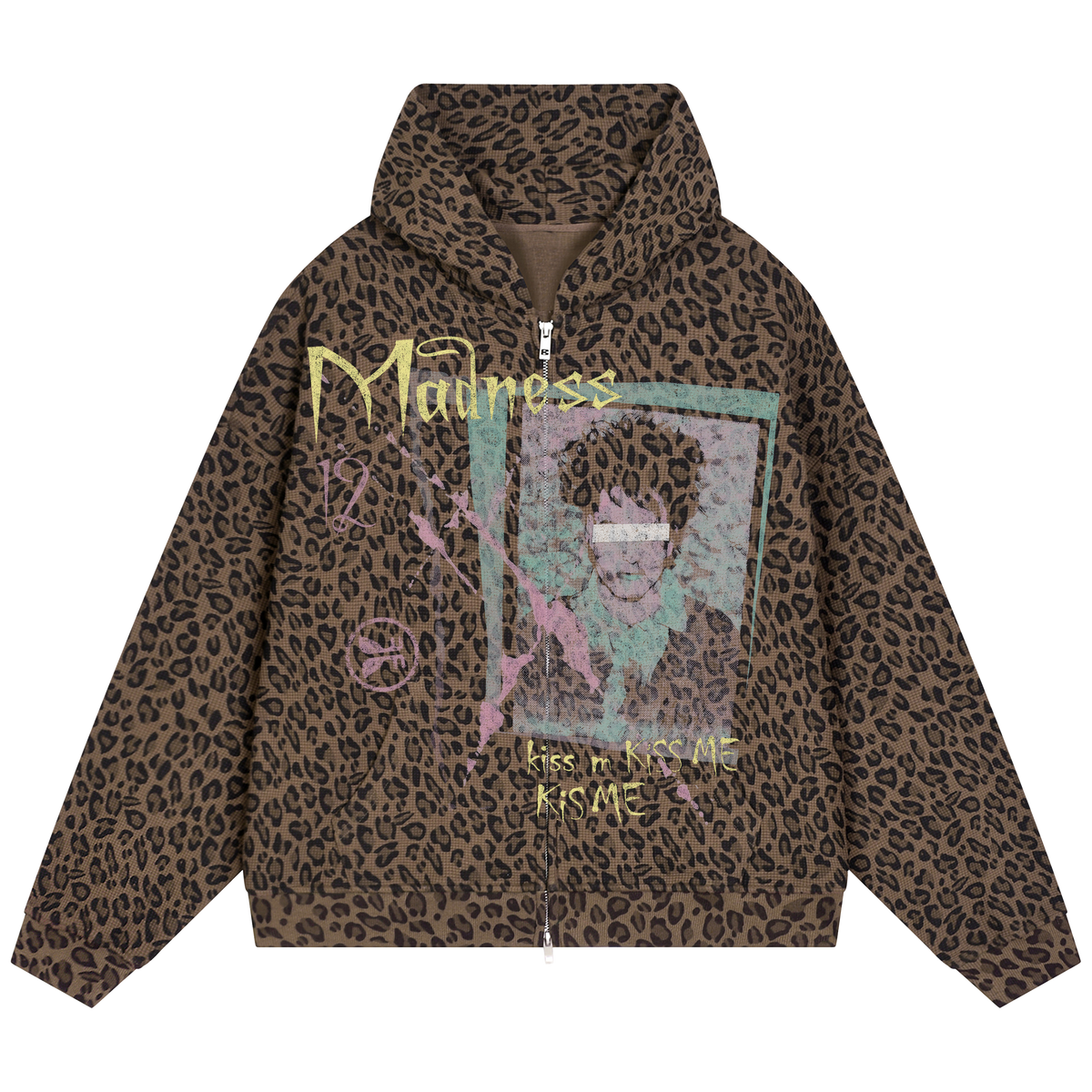 Kiss Me Waffle Zip Up - Cheetah