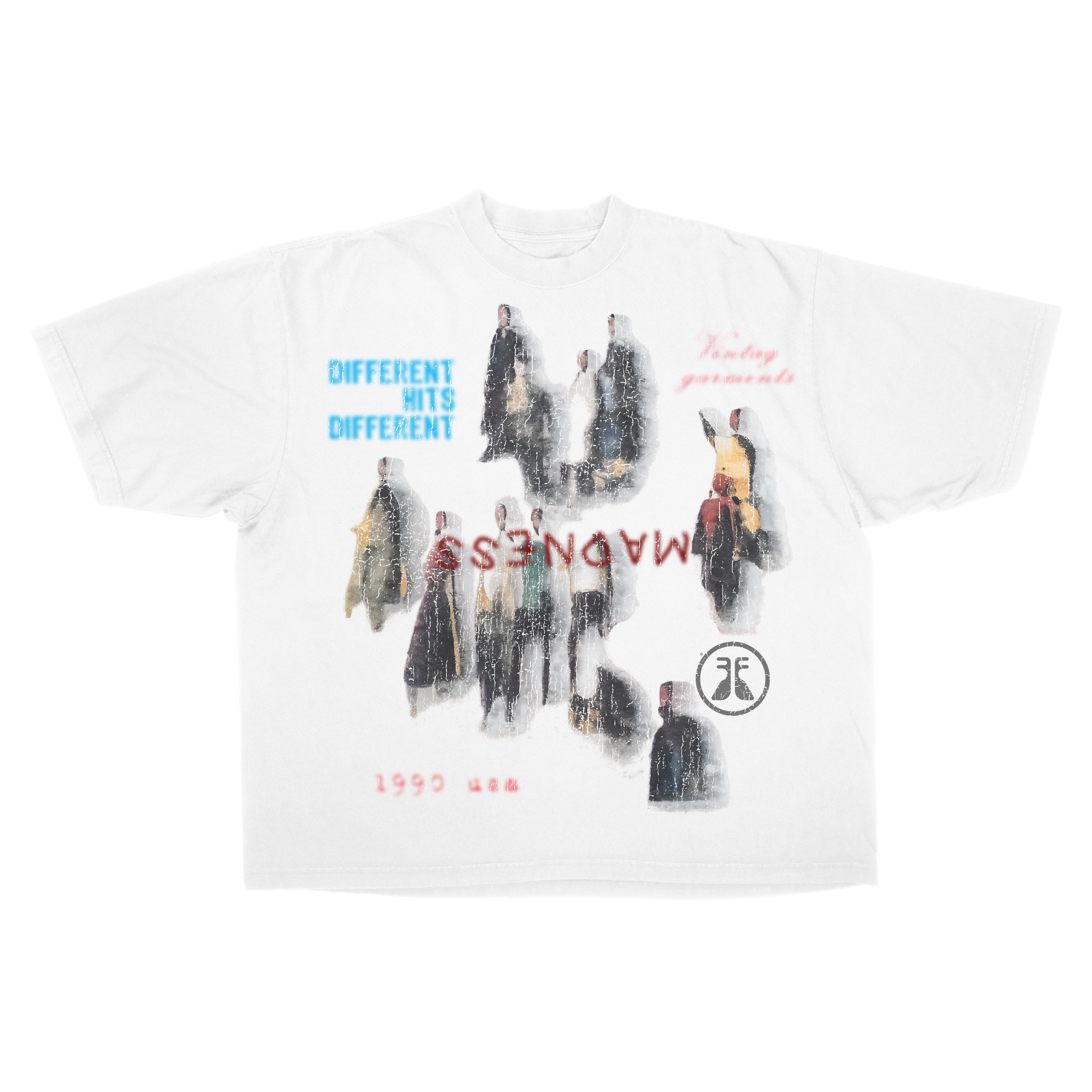 Water Damage Drop Tee - White