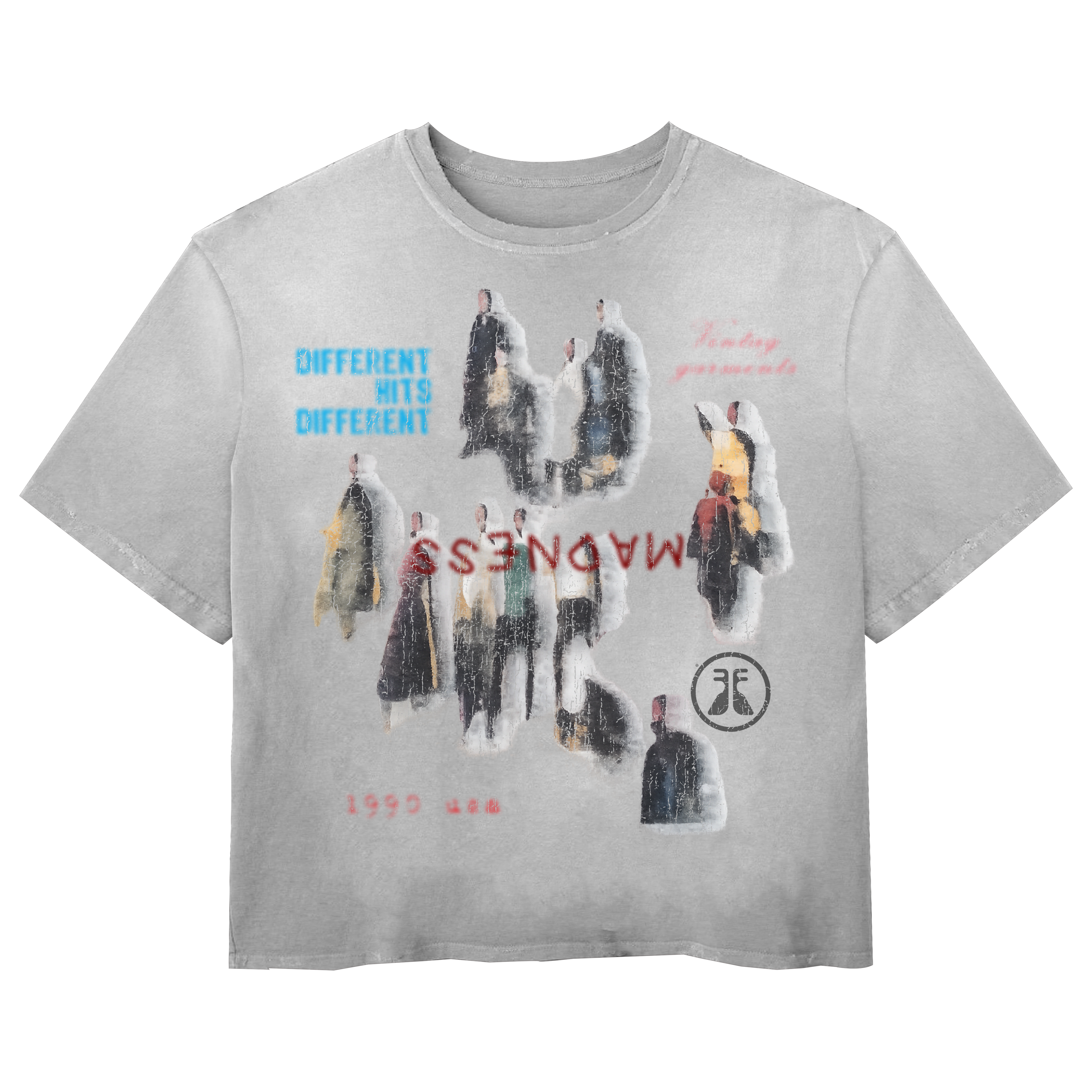 Water Damage Vintage Tee - Grey