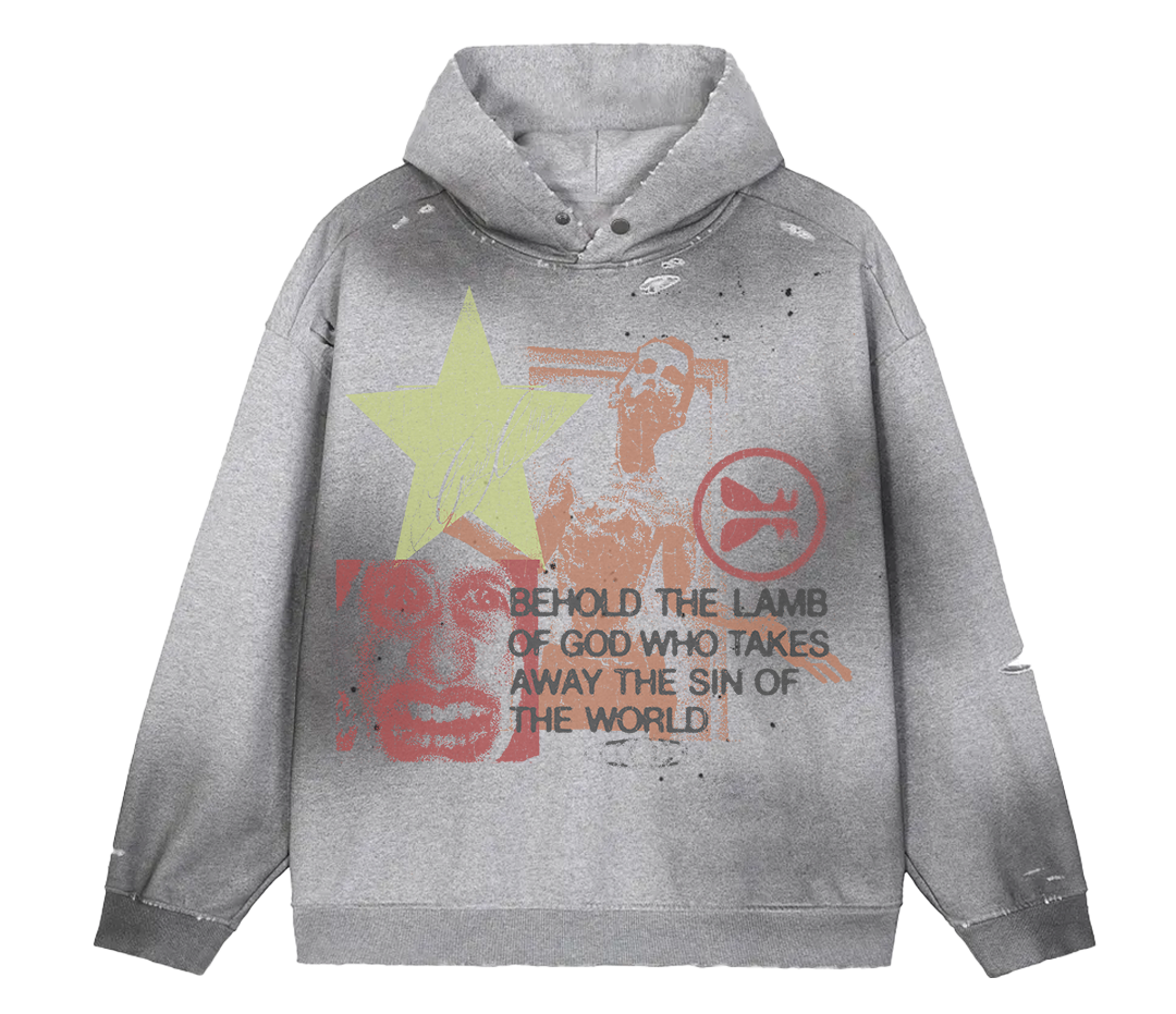 Expression Sun Fade Distress Hoodie