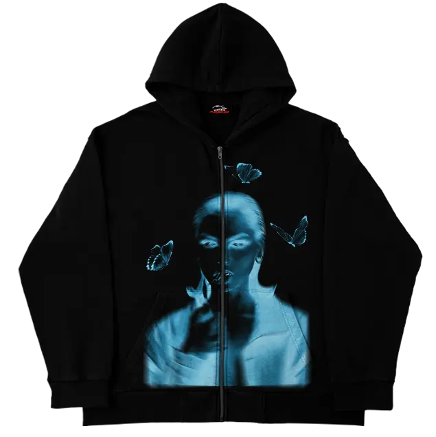 Dark Butterfly Zip Up WorksOfMadness