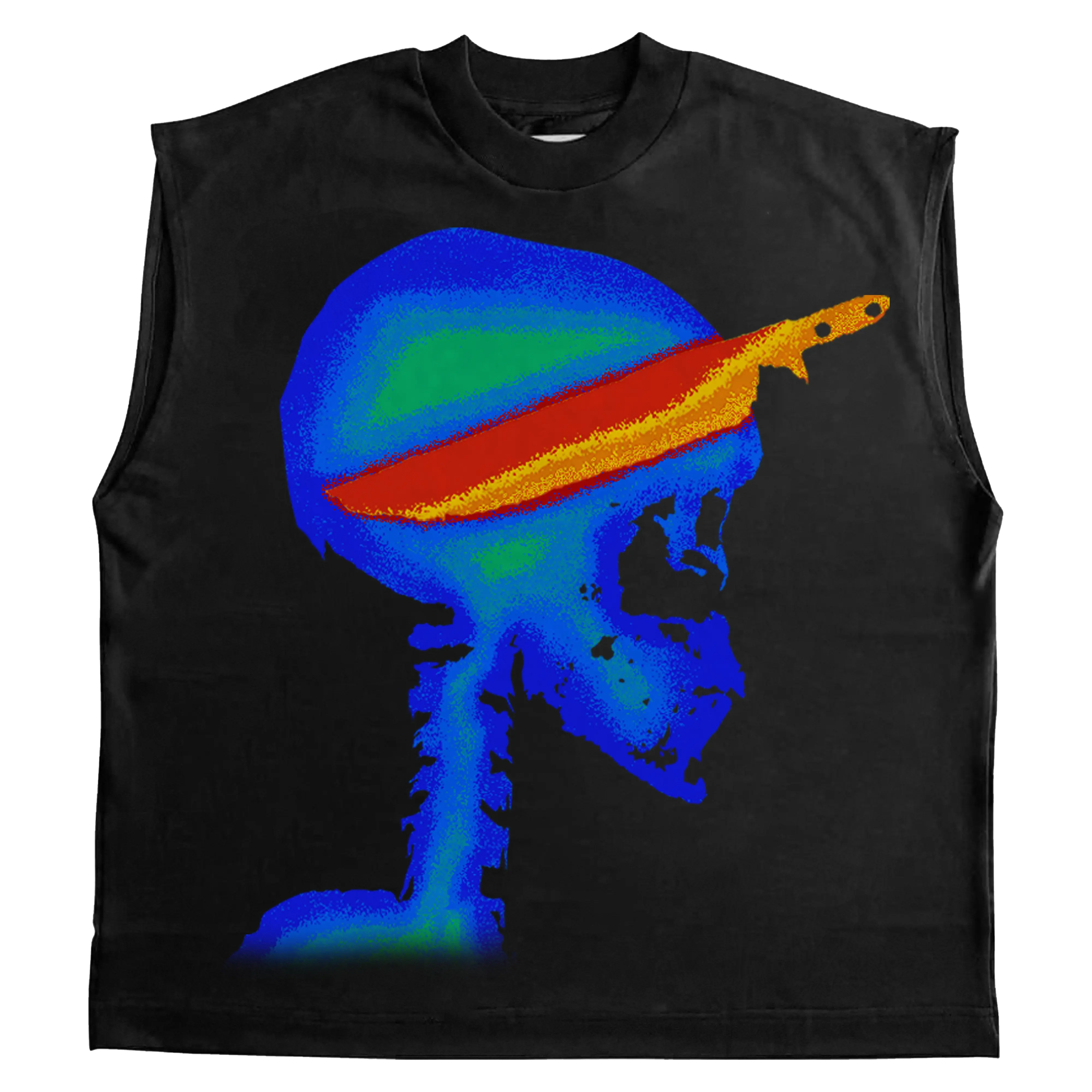 Infrared Skull Sleeveless Tee WorksOfMadness